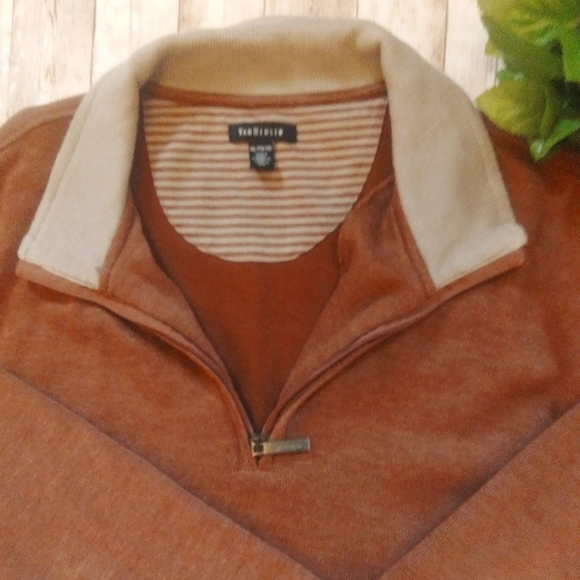 Van Heusen men's XL tan jacket 1/4 zip (J2) - Picture 3 of 4